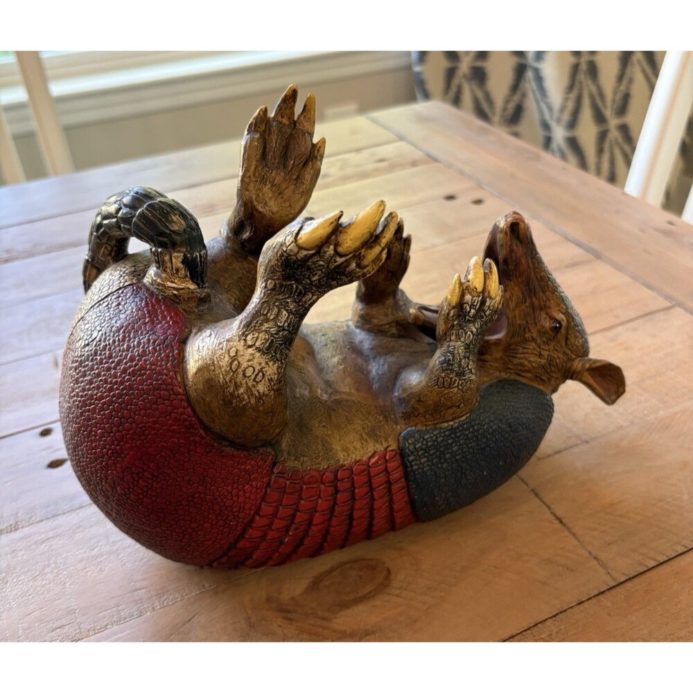 Drinking Armadillo Bottle Wine Holder Used Red White Blue - Picture 2 of 13